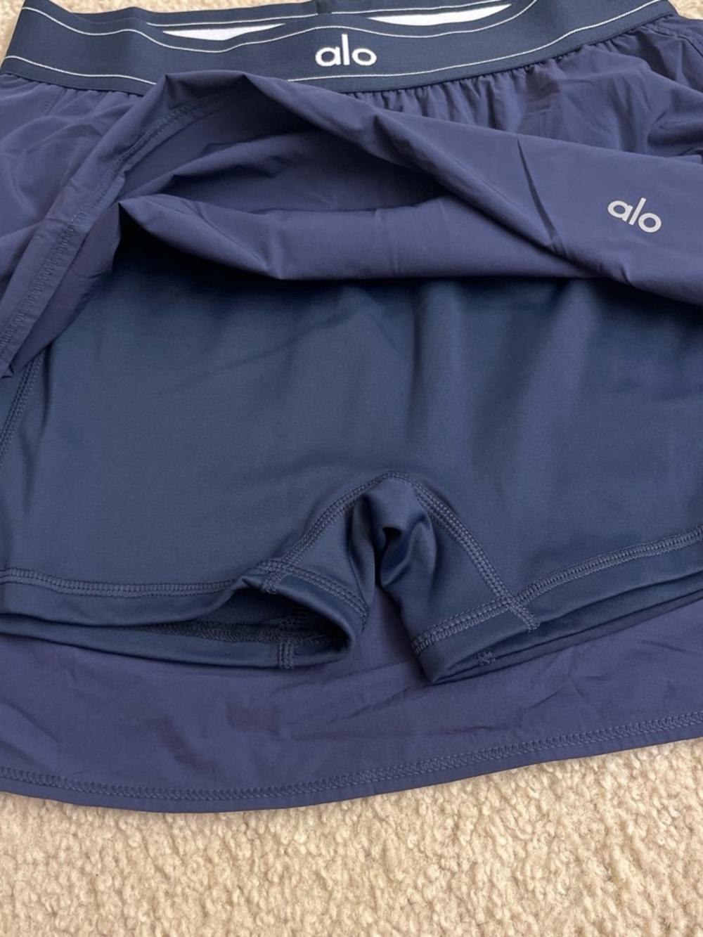 ALO Yoga Navy Blue Athletic Skirt with Elastic Waistband - Picture 3 of 3